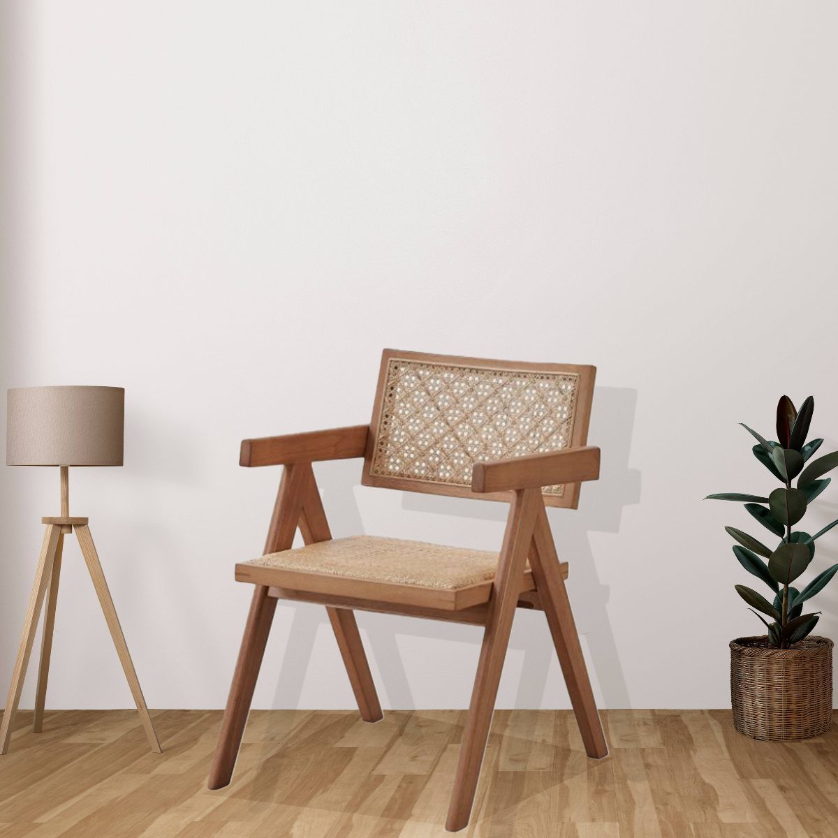 Acme Furniture 20" Valentina Dining Chair Rattan and Natural Finish : Set of 2, Upholstered Leather, No Assembly Required - thumbnail 7