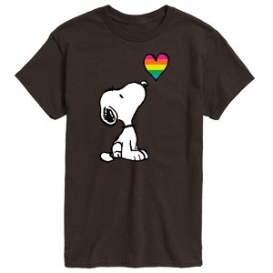 Men's - Peanuts - Snoopy Rainbow Heart Short Sleeve Graphic T-Shirt - 1 of 4