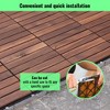 Acacia Wood Interlocking Deck Tiles Striped Pattern, 20 PCS 12" x 12" Square Acacia Hardwood Outdoor Flooring for Patio, Bancony, Pool Side - 2 of 4