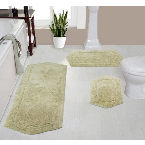 Waterford Collection Cotton Tufted Set of 3 Bath Rug Set - Home Weavers - 1 of 4