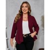 WhizMax Womens Plus Size Casual Blazer Office Open Front 3/4 Sleeve Cardigans Jacket Work Suit - 2 of 4
