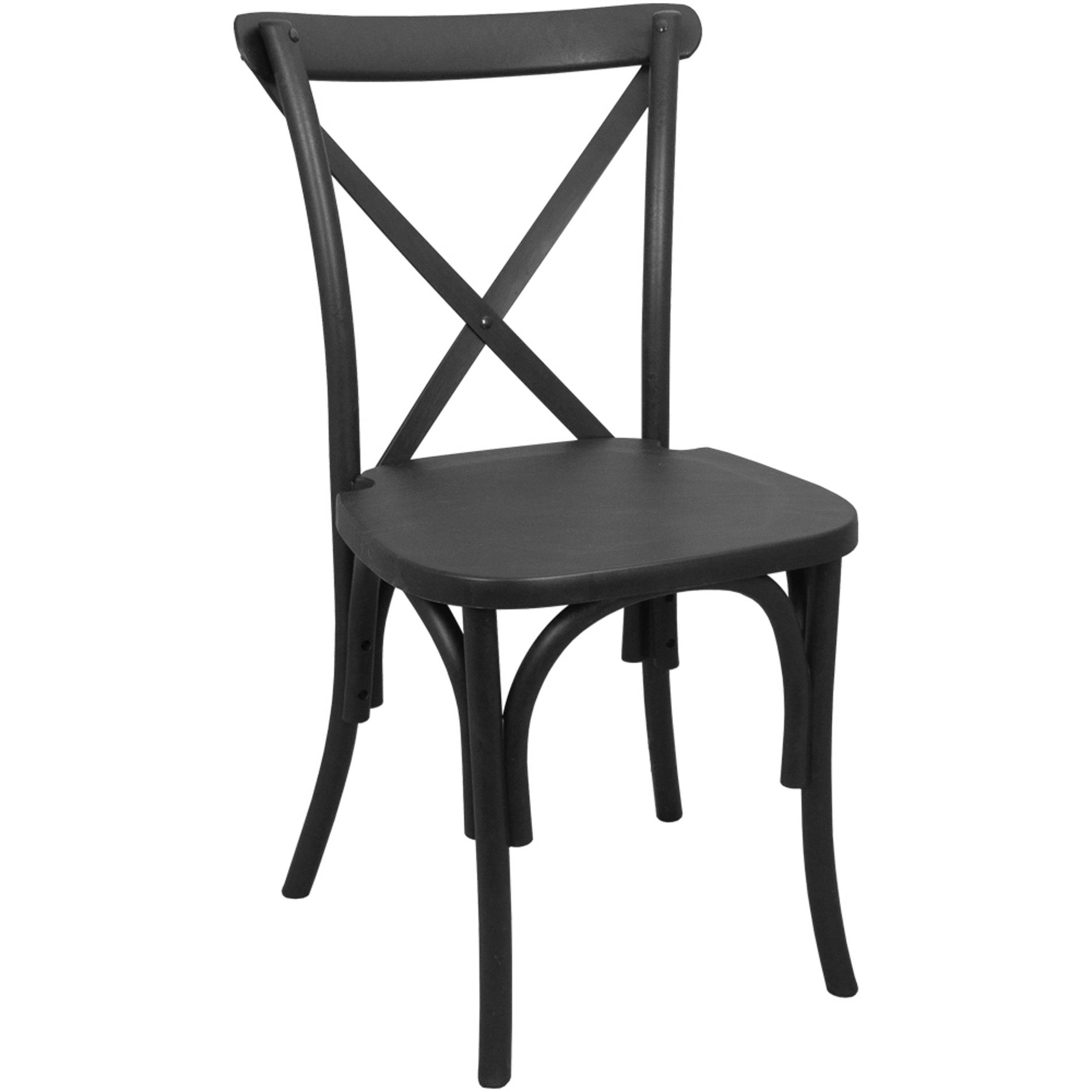 Emma and Oliver Black Resin X-Back Chair