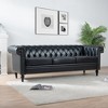 GDFStudio Orel 83.66'' 3-Seater Mid-Century Modern Faux Leather Upholstered Tufted Sofa - 2 of 4