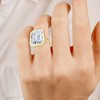 Pompeii3 Certified 10 Ct Emerald Cut Bezel Diamond Engagement Ring 14k or Pt Lab Created - 4 of 4