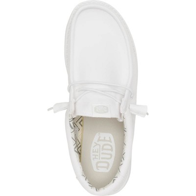 HEYDUDE Men Wally Stretch Canvas Wide , White/White, Wide 10 — фото 3