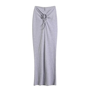 Clotth Women's High Waist Maxi Skirt - Stretchy Fitted Ruched Lounge Skirt, Long Maxi Skirt with Drawstring Waist, Comfortable Casual Wear - 1 of 4