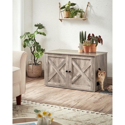 Feandrea Hidden Cat Litter Box Enclosure Litter Box Furniture with Removable Divider Indoor