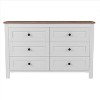 PAGED 6 Drawers Elegant Design Wooden Dresser Retro Style Chest of Drawers with Metal Handle for Living Room - 4 of 4