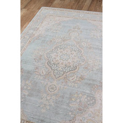 Serene Porcelain Blue 9'3" x 11'10" Stain-Resistant Synthetic Rug
