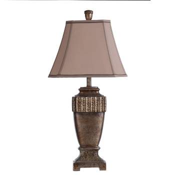 Conway Table Lamp Brown Glaze with Silver Leaf Finish - StyleCraft