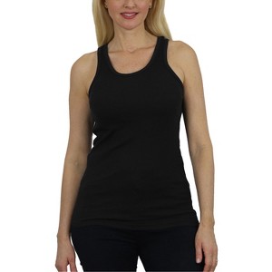 Galaxy By Harvic Women's Loose Fit Ribbed Tank Top - 1 of 4