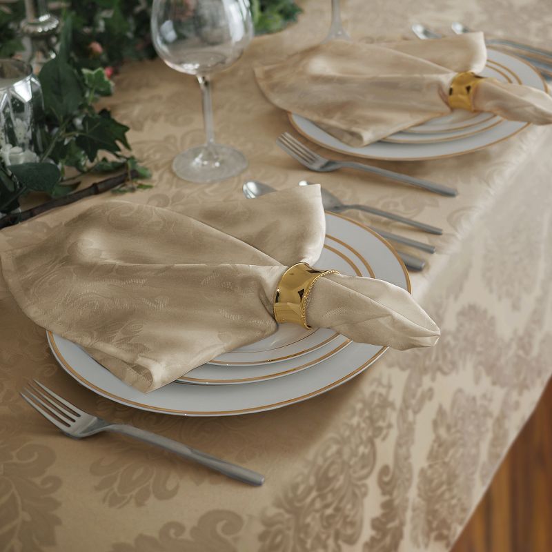 Barcelona Damask Stain Resistant Tablecloth ~ Elrene Home Fashions, 3 of 4