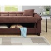VYNXARIA Contemporary Living Room Adjustable Sofa Chocolate Color Microfiber Plush Storage Couch 1pc Futon Sofa w Pillows,Chocolate - 4 of 4