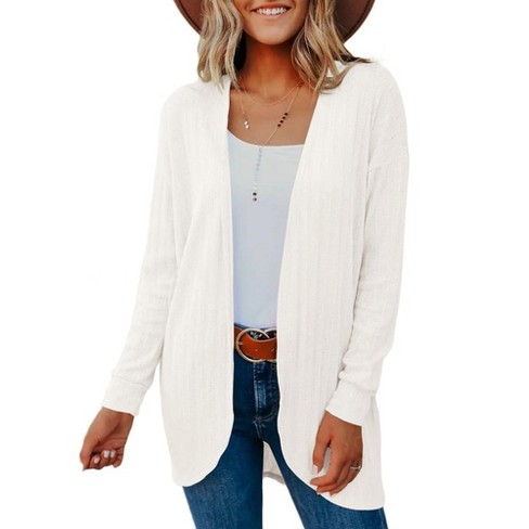 Lightweight white cardigan sweater best sale