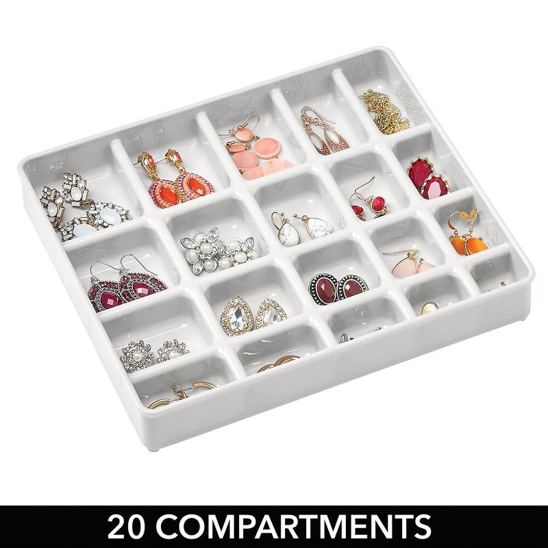 mDesign Stackable Plastic Jewelry Box, Storage Organizer, 3 Pieces, 5 of 10