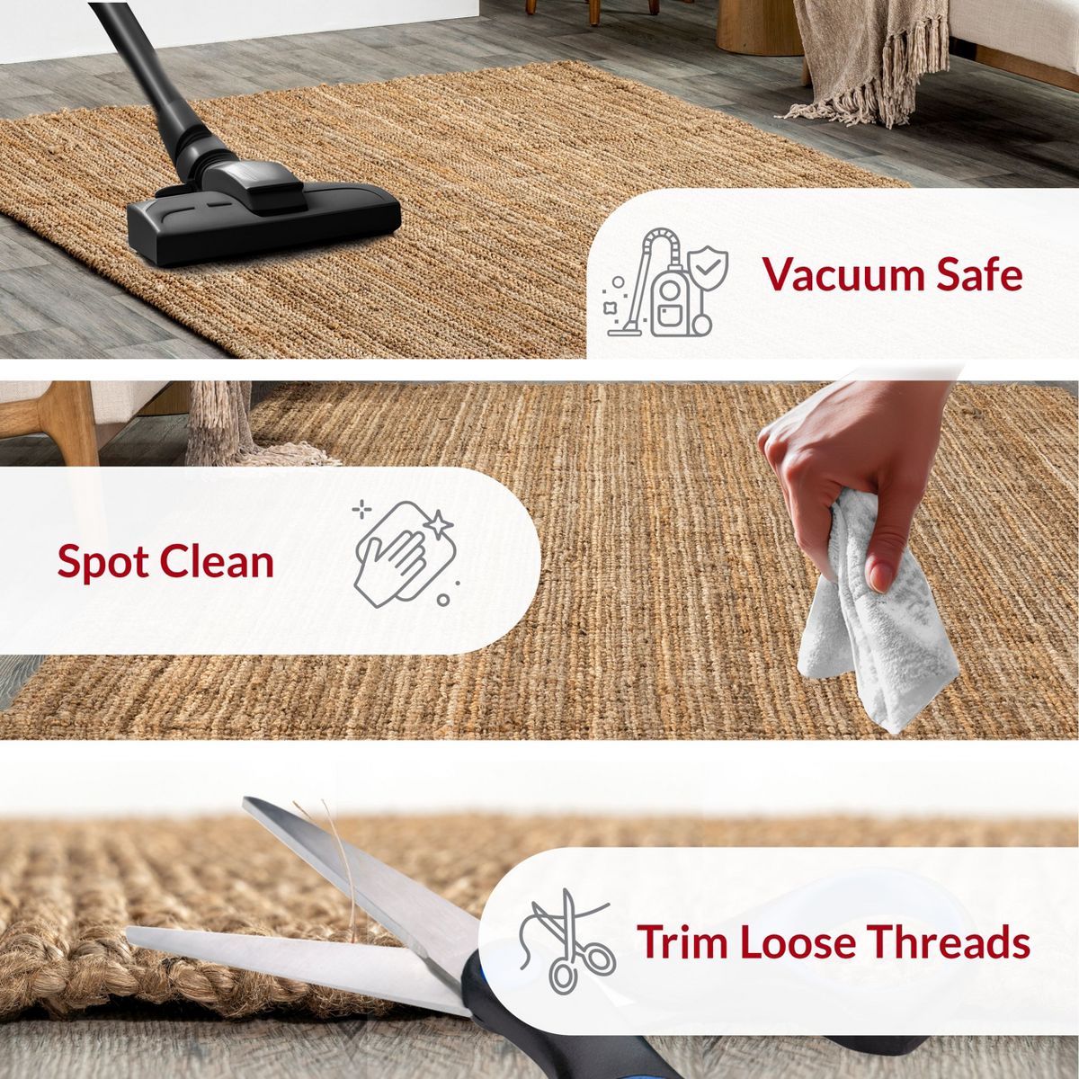 Nuloom Ashli Solid Farmhouse Jute Indoor Area Rug - thumbnail 10