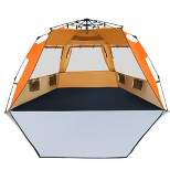 Costway 3-4 Person Easy Pop Up Beach Tent UPF 50Plus Portable Sun Shelter Orange/Blue