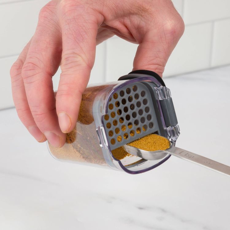 Prokeeper 6pc Spice Rack Set: Progressive Food Storage Containers, Dishwasher-Safe, Clear & Gray, 1 Year Warranty, 6 of 8