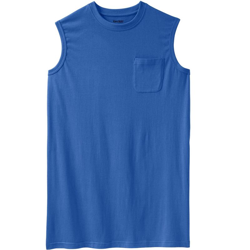 KingSize Men's Big & Tall Shrink-Less Longer-Length Lightweight Muscle Pocket Tee Shirt, 1 of 2