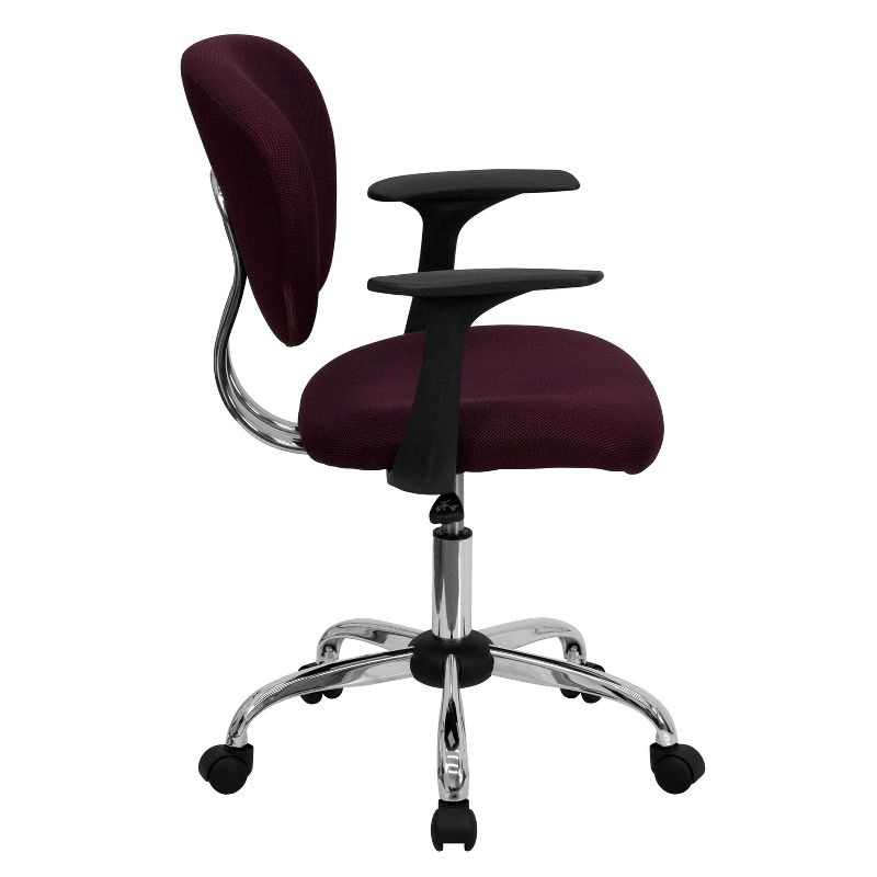 Emma and Oliver Mid-Back Mesh Padded Swivel Task Office Chair with Chrome Base and Arms, 3 of 5