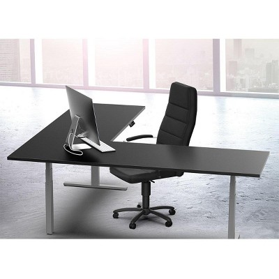 ErgoFlex Gray Triple-Motor L-Shaped Adjustable Sit-Stand Desk Frame