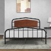 Metal Bed Frame with Wooden Headboard & Footboard, Heavy-Duty Platform, Noise-Free, No Box Spring Needed, Easy Assembly, Black - 3 of 4