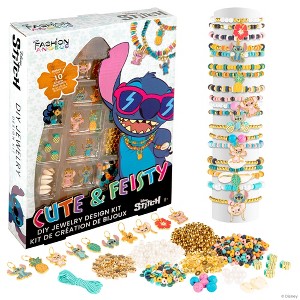 Fashion Angels: Disney Stitch: Cute & Feisty - DIY Jewelry Design Kit, Craft & Make 10 Colorful Charm Bracelets, Pineapple-Shell-Lava Beads, Kids 8+ - 1 of 4