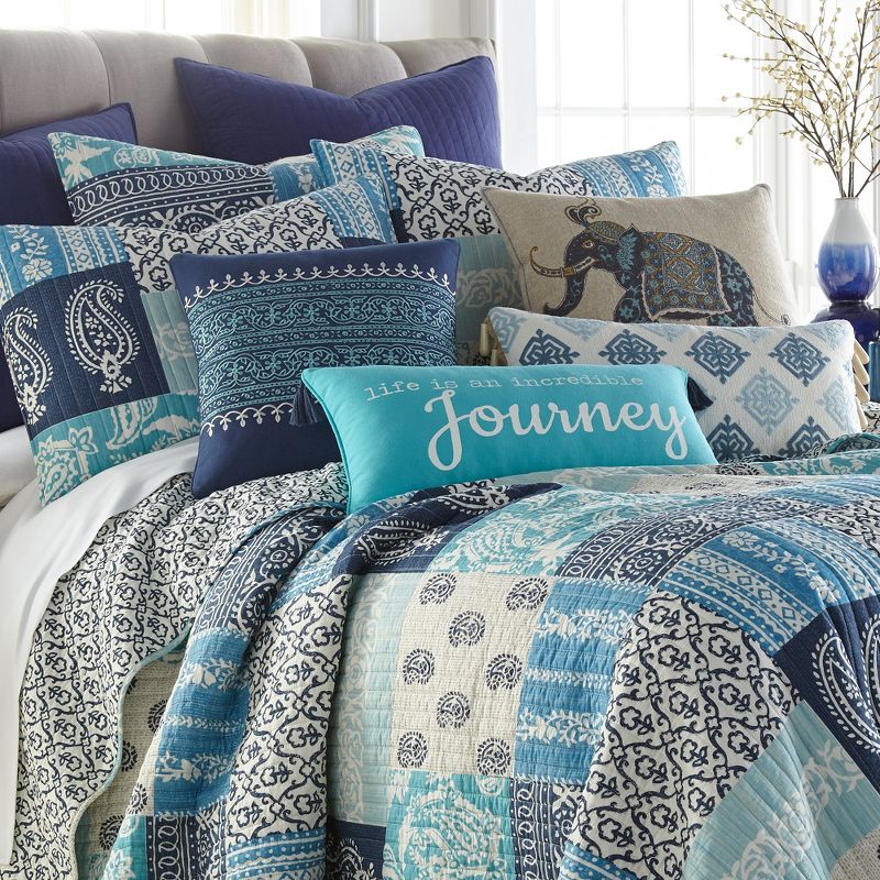 Chandra Printed Patchwork Quilt and Pillow Sham Set - Levtex Home, 2 of 6