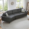 111" 3-Seater Sofa, Curved Couch with Two Printed Pillows for Living Room, Entertainment Room-- Frevyn - 2 of 4