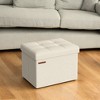 Small Folding Storage Ottoman Bench, Ottoman with Storage, Foot Rest Stool, 286 lb Capacity, for Living Room, Bedroom, Dorm, Home Office - image 4 of 4