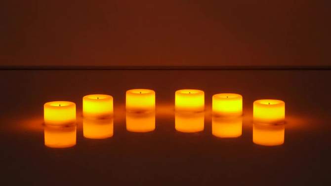 6pk LED Tealight Flameless Black Wick Candle Cream - Threshold&#8482;, 2 of 6, play video