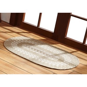 Newport Braid Collection 100% Polypropylene Stripe Pattern Reversible Indoor Utility Rug - Better Trends - 1 of 3