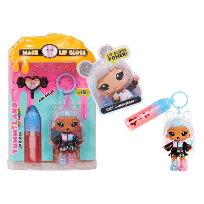 Yummiland Lip Gloss Doll: Sour Sweeties - Gabi Gummybear Includes DIY Lip Gloss + Removable Keychain