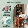 Floral-Mid Century Modern Accent Chairs set of 2,Solid Rubber Wood Frame living chair - 4 of 4