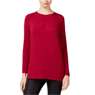 Kensie Womens Space Dyed Knit Pullover Blouse