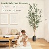 Olive Trees Artificial Indoor,Faux Olive Tree with Planter & Green Fake Moss, Artificial Plants with Natural Wood Trunk & Lifelike Fruits - 2 of 4