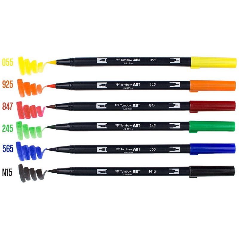 6ct Dual Brush Pen Art Markers Primary Palette - Tombow, 6 of 9