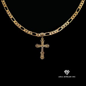 Aria Jeweler inc Chain with Elegant Gold Crucifix - 1 of 4