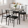 Farmhouse Wood Tabletop Dinette Set, 5 Piece Dining Table Set with PU Upholstered Seat - 3 of 4