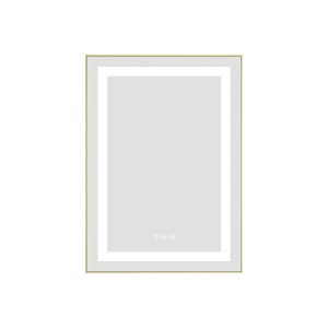 Ridstar 20 in. W x 28 in. H Yellow Rectangular Bathroom Mirror with LED Lights - 1 of 4