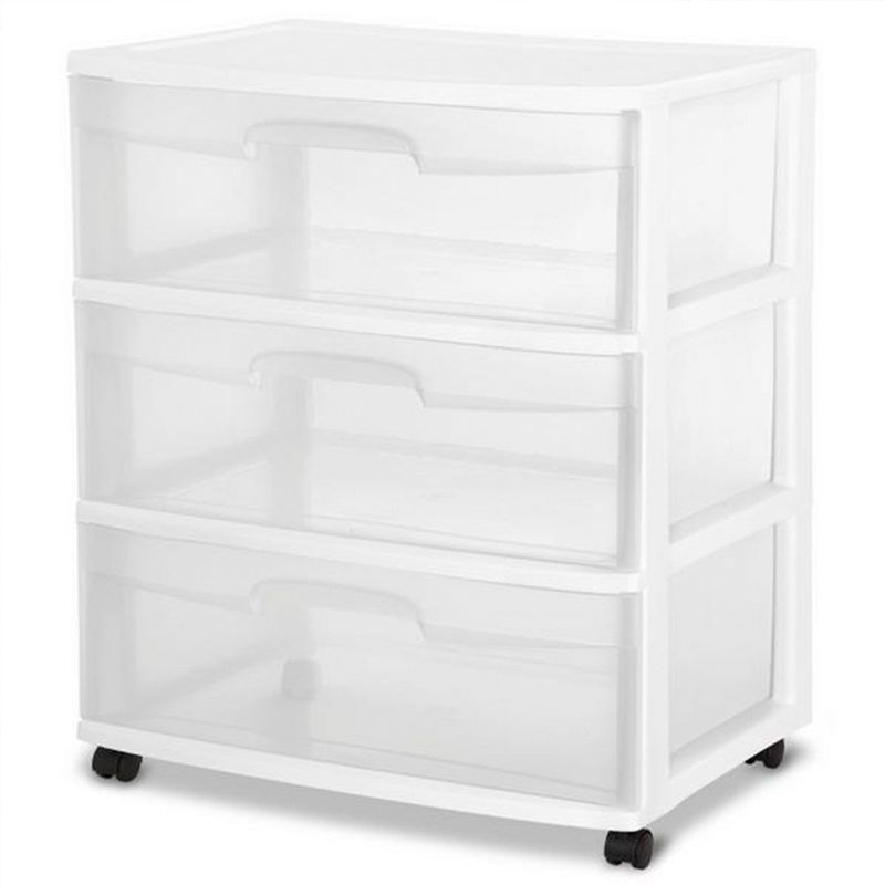 Sterilite Home 3 Drawer Wide Storage Cart Portable Container w/Casters, 2 of 7