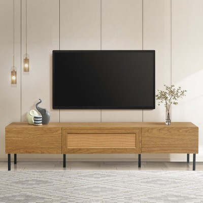 TV Stand for TVs Up to 80",Modern Farmhouse Entertainment Center,Media Console with Storage,Ideal for Living Room - The Pop Home