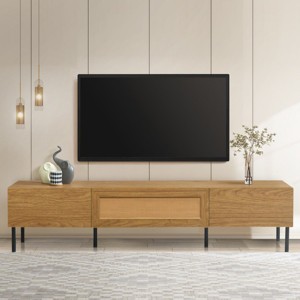 TV Stand for TVs Up to 80",Modern Farmhouse Entertainment Center,Media Console with Storage,Ideal for Living Room - The Pop Home - 1 of 4