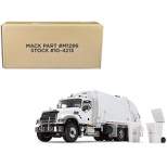 Mack Granite MP Refuse Garbage Truck with McNeilus Rear Loader & Trash Bins White 1/34 Diecast Model by First Gear