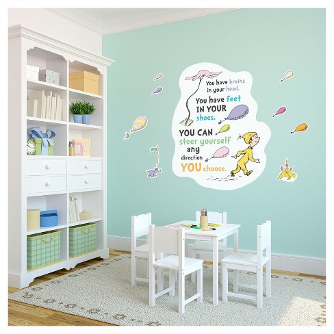 Dr Seuss Oh The Places Youll Go Inspirational Quote Giant Wall Decal