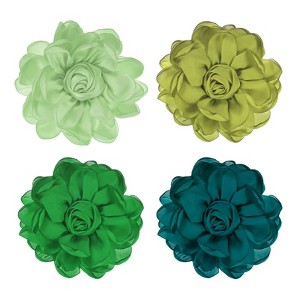 Unique Bargains Alloy Satin Fabric Big Rose Flower Dainty Brooches 4 Pcs - 1 of 4