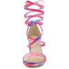 Allegra K Women's Tie Dye Lace-Up Strappy Chunky Heel Sandals - 3 of 4