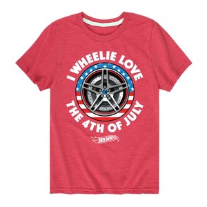 Boys' - Hot Wheels - I Wheelie Love 4th of July Short Sleeve Graphic T-Shirt - 1 of 4