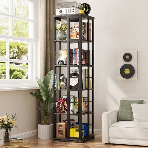Besiost Corner 4-5 Tiers Display Shelves, Freestanding Rotating Bookshelf - 1 of 4