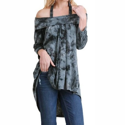 Women's Tie Dye Off The Shoulder High Low Tunic - umgee